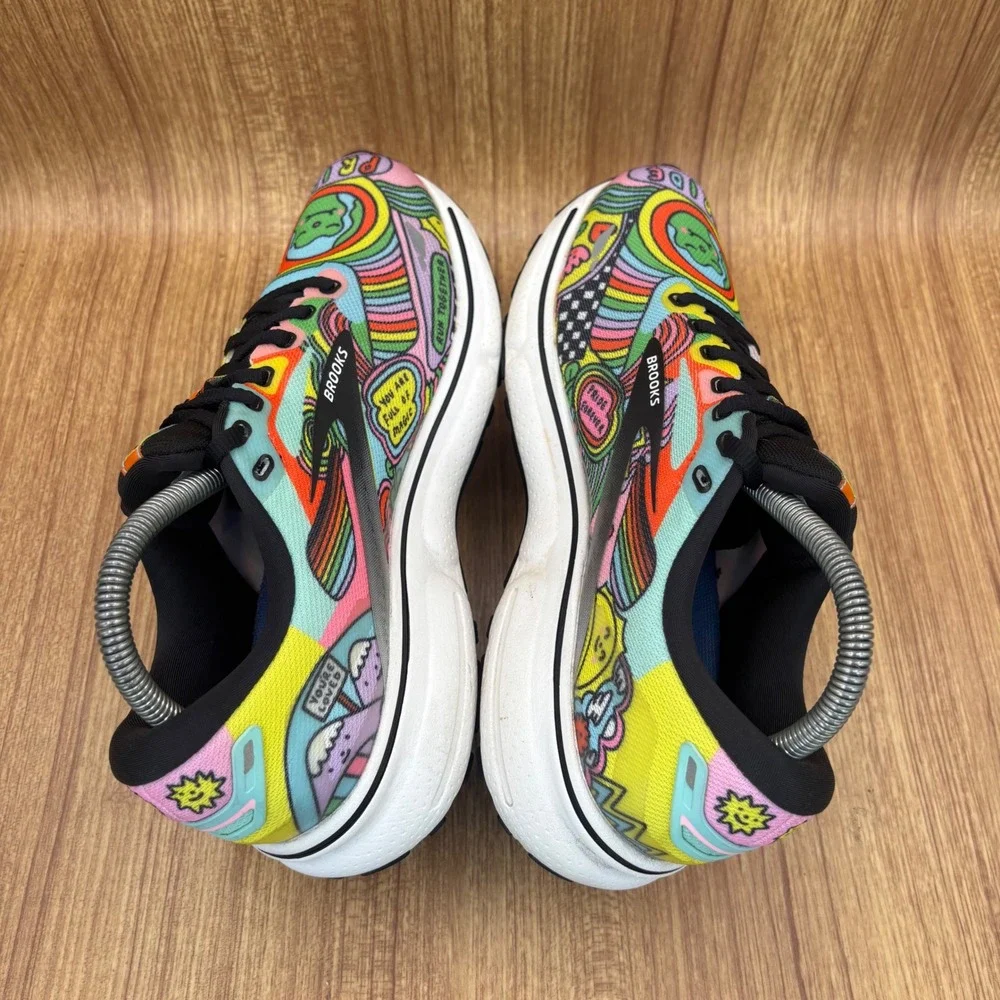 Brooks Ghost 15 Pride Running Shoes Womens 9.5 Multi-Color Doodle 1203801B058